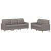 vidaXL 2-delige Loungeset met kussens stof taupe