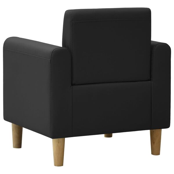 vidaXL Kinderbank kunstleer zwart