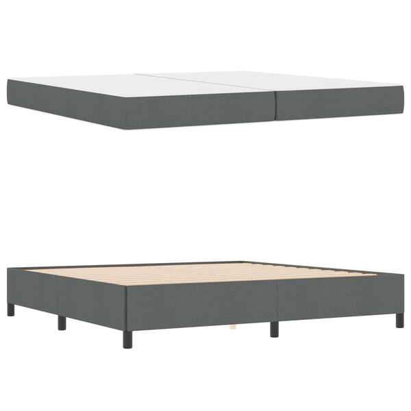 vidaXL Boxspringbed met matras Donkergrijs 200 x 200 cm Stof