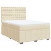 vidaXL Boxspring met matras stof cr&egrave;mekleurig 140x190 cm