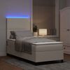 vidaXL LED Box Spring Bed Cr&egrave;me en Wit 80 x 200 cm Katoen Stof