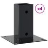 vidaXL Spokkels vierkant 4 st 61x61 mm gepoedercoat staal antraciet