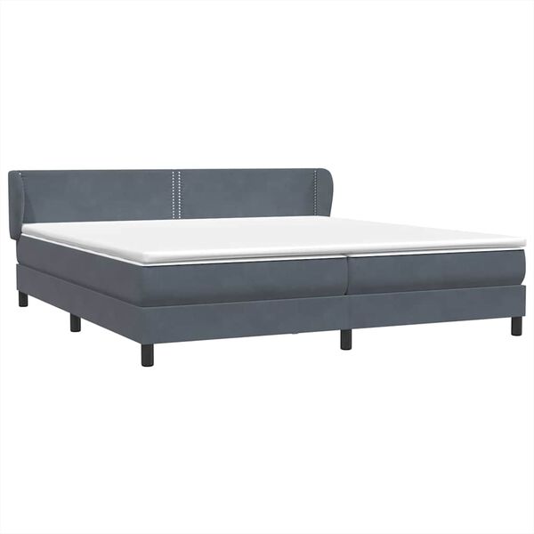 vidaXL Boxspring met matrassen fluweel donkergrijs 180x210 cm