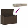 vidaXL Opbergbank met kussen voor buiten 100 cm poly rattan bruin