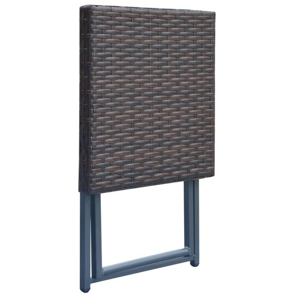 vidaXL 5-delige Tuinset inklapbaar poly rattan bruin