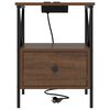 vidaXL Nachtkastje Bruin Eiken 41,5 x 40,5 x 55 cm Bewerkt hout