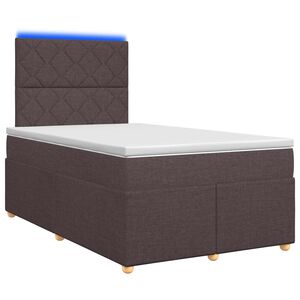 vidaXL Boxspringbed met matras Donkerbruin 120 x 190 cm Stof