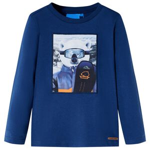 vidaXL Kindershirt met lange mouwen 92 jeansblauw