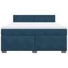 vidaXL Boxspring met matras fluweel blauw 180x200 cm