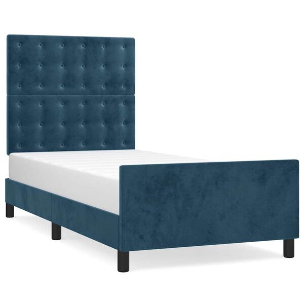 vidaXL Bedframe zonder matras 80x200 cm fluweel donkerblauw
