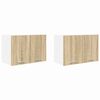 vidaXL Hangkast 2 pcs Sonoma Eik en Wit 60 x 31 x 40 cm Bewerkt hout