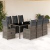 vidaXL 9-delige Bistroset met kussens poly rattan grijs