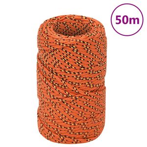 vidaXL Boottouw 2 mm 50 m polypropyleen oranje