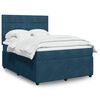 vidaXL Boxspring met matras fluweel blauw 140x200 cm