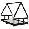 vidaXL Kinderbedframe 90x190 cm massief grenenhout zwart
