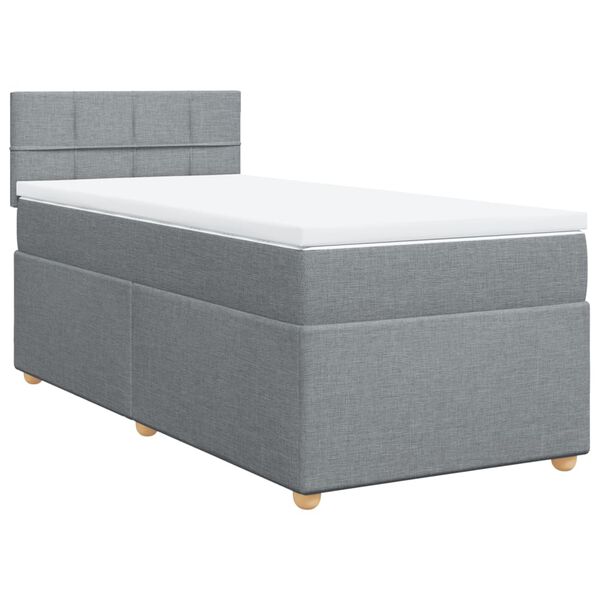 vidaXL Boxspring met matras stof lichtgrijs 90x190 cm
