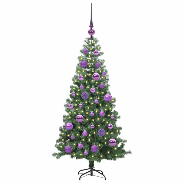 vidaXL Kerstboom met 150 LED met standaard Groen 120 cm PVC