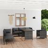 vidaXL 8-delige Loungeset met kussens poly rattan grijs