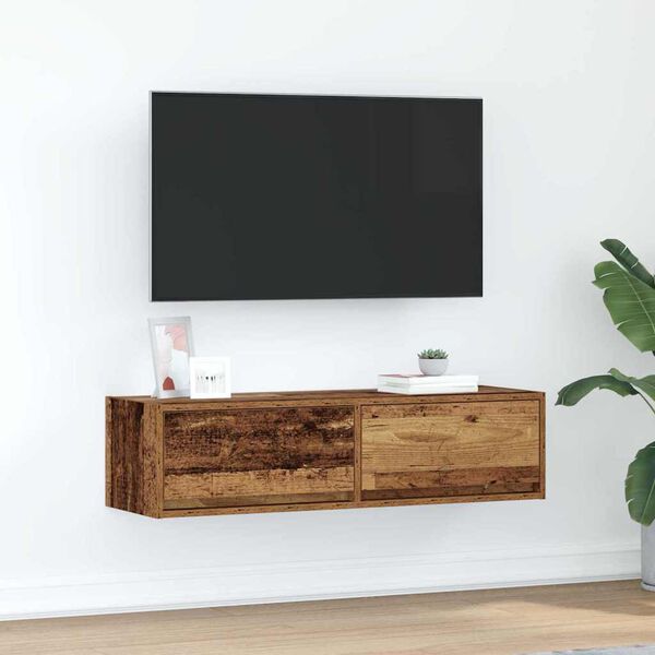 vidaXL TV-kast met lade Oud hout 100 x 31 x 25,5 cm Bewerkt hout