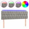 vidaXL Hoofdbord LED 144x7x78/88 cm fluweel lichtgrijs