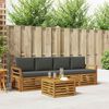 vidaXL Sofa-Sets 5 pcs Natuurlijk en Antraciet Massief Acaciahout