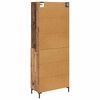 vidaXL Hoge kast met lade Oudhout 69,5 x 34 x 180 cm Bewerkt hout