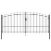 vidaXL Dubbele Poort met slot Woerden Grijs 400 x 224,5 cm Staal
