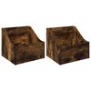 vidaXL LP Recorddoos 2 st Gerookt eiken 37 x 33 x 32 cm Bewerkt hout