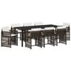 vidaXL Tuin eettafelset 9 st Bruin poly rattan