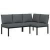 vidaXL 2-delige Loungeset met kussens aluminium zwart