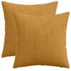 vidaXL Kussensloop 2 pcs HEERLEN Geel 30 x 30 cm corduroy