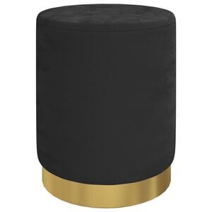 vidaXL Hocker met opbergruimte rond fluweel 31 x 37 cm zwart
