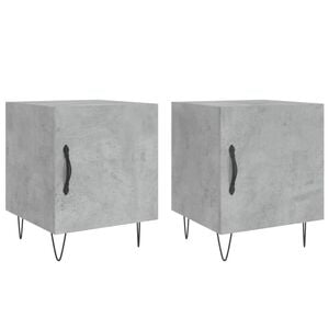 vidaXL Nachtkastjes 2 st 40x40x50 cm bewerkt hout betongrijs