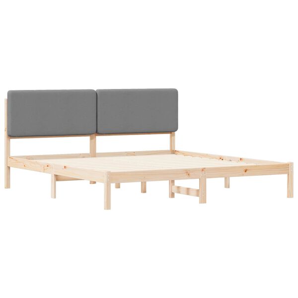 vidaXL Bedframe met Gevoerd Hoofdgedeelte Lichtgrijs 200 x 200 cm