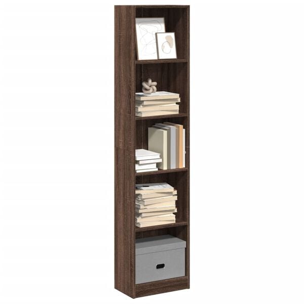 vidaXL Boekenkast 40x24x176 cm bewerkt hout bruin eikenkleurig