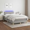 vidaXL Boxspring met matras en LED stof lichtgrijs 120x190 cm