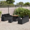 vidaXL Tuin Sofa Set 9 pcs Zwart poly rattan