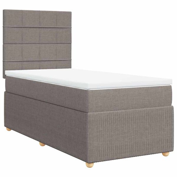 vidaXL Boxspring met matras stof taupe 80x200 cm
