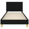 vidaXL Bedframe voor kinderen met hoofdbord Zwart 90 x 200 cm Stof