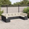 vidaXL Bankstel met kussen 10 pcs Zwart Polyrattan