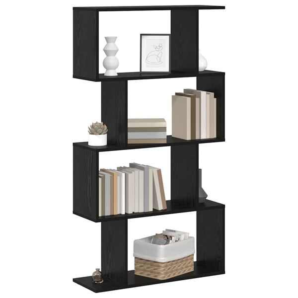 vidaXL Boekenkast Zwart Eiken 70 x 24 x 129 cm Bewerkt hout