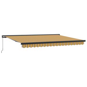 vidaXL Uitschuifbare luifel Geel en Grijs 400 &times; 300 cm