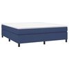 vidaXL Boxspring met matras stof blauw 160x200 cm