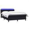 vidaXL Boxspring met matras en LED fluweel zwart 140x210 cm