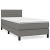 vidaXL Boxspring met matras stof donkergrijs 80x200 cm