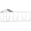 vidaXL Hondenkennel met dak 6x2x2,5 m gegalvaniseerd staal zilverkleur