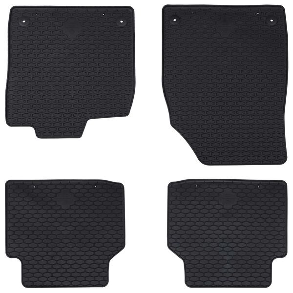 vidaXL Autobodemmat 4 pcs Zwart Rubber