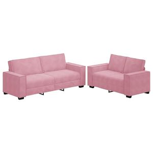 vidaXL 2-delige Loungeset met kussens fluweel roze