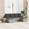 vidaXL Tuin Sofa Set met kussen 6 pcs Lichtgrijs poly rattan