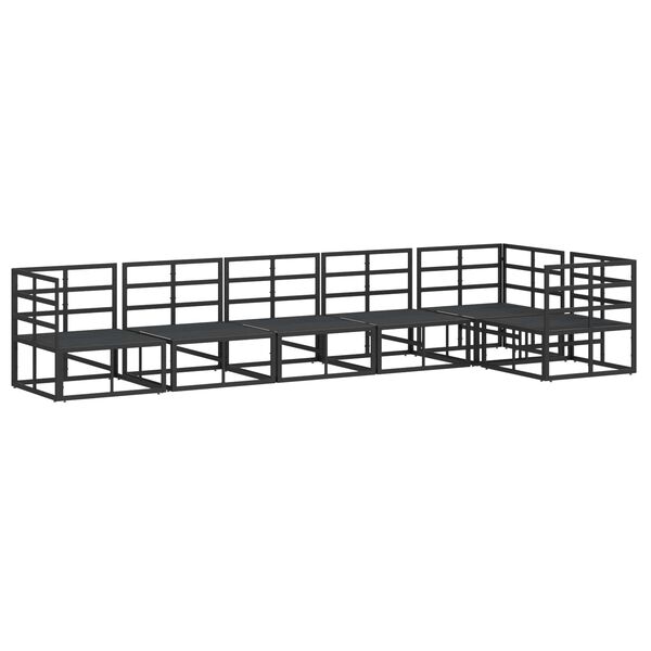 vidaXL Tuin Sofa Set met kussen 6 pcs Zwart Aluminium